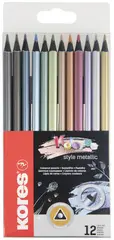 Kores Crayon de couleur "Kolores Metallic Style", étui de 12