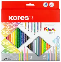 Kores Crayon de couleur "Kolores Style", étui carton de 26