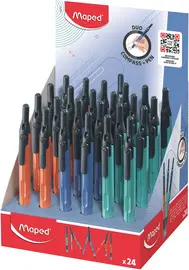 Maped Compas avec adaptateur, assorti, présentoir de 24