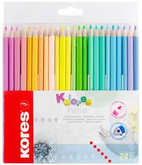 Kores Crayon de couleur "Kolores Pastel", étui carton de 24