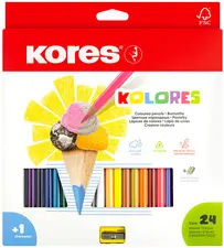Kores Crayon de couleur triangulaire "Kolores", étui carton