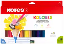 Kores Crayon de couleur triangulaire "Kolores", étui carton