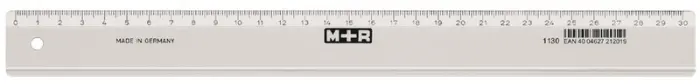 M+R Règle en plastique, longueur: 300 mm, étroit,transparent
