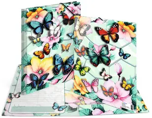 HERMA Chemise à élastique "Papillons", carton, A4