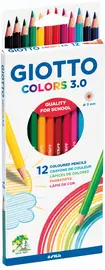GIOTTO Crayon de couleur COLOR 3.0, étui carton de 12