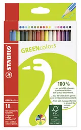 STABILO Crayon de couleur GREENcolors, étui carton de 18