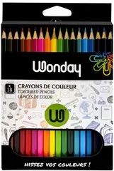 Wonday Crayons de couleur, étui carton de 18