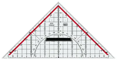 M+R Equerre géométrique, plexiglas, hypoténuse: 250 mm