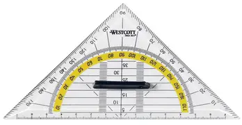 WESTCOTT Equerre géométrique, hypoténuse: 140 mm, poignée
