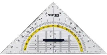 WESTCOTT Equerre géométrique, hypoténuse: 220 mm, poignée