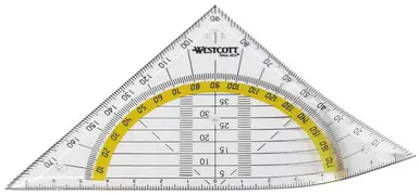 WESTCOTT Equerre géométrique, hypoténuse: 140 mm, flexible