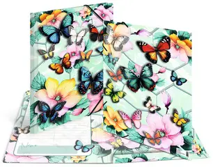 HERMA Chemise à élastique "Papillons", carton, A3
