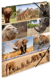 HERMA Chemise à élastiques "animaux d'Afrique", carton, A3