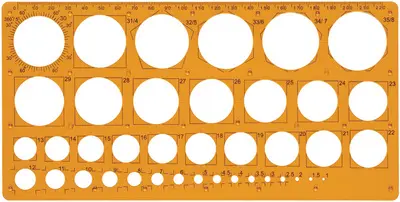 Maped Trace-cercles pairs et impairs de 1 à 35 mm,39 cercles
