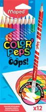 Maped Crayons de couleur COLOR'PEPS, effaçable, étui de 12