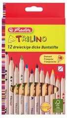 herlitz Crayon de couleur triangulaire Trilino, étui de 12