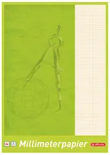 herlitz Bloc de papier millimétré A4, 80 g/m2, 25 feuilles