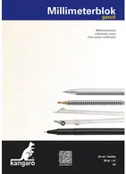 kangaro Bloc de papier millimétré, A4, 80 g/m2, 25 feuilles