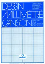 CANSON Bloc de papier millimétré, A3, 90 g/m2, bleu