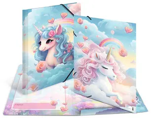 HERMA Chemise à élastique "Happy Unicorns", carton, A3