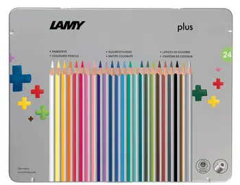 LAMY Crayon de couleur triangulaire plus, étui métal de 24
