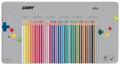 LAMY Crayon de couleur triangulaire plus, étui métal de 36