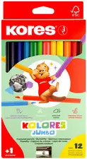 Kores Crayon de couleur "Kolores JUMBO", étui carton de 12