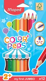 Maped my first Crayons de couleur COLOR'PEPS JUMBO, étui 12