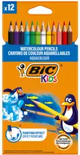 BIC KIDS Crayons de couleur aquarellables Aquacouleur, étui