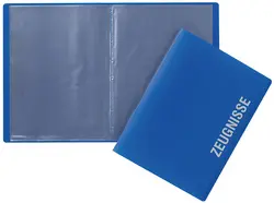 PAGNA Zeugnismappe, DIN A4, mit 10 Hüllen, PP, blau