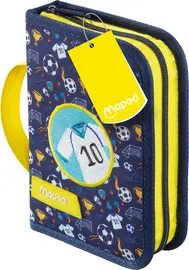Maped Étui scolaire Football, polyester, bleu foncé / jaune