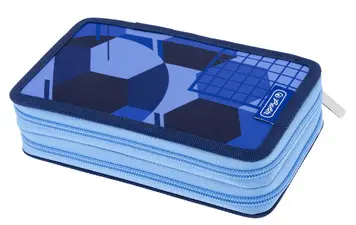 herlitz Schüleretui Doppel "Blue Goal", 23-teilig