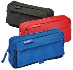 herlitz Trousse à stylos avec poche en filet, noir