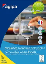 agipa Etiquette universelle, 105 x 37 mm, blanc