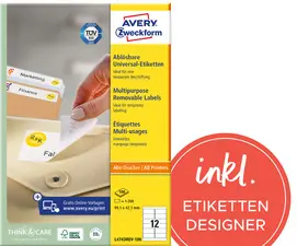 AVERY Zweckform Etiquette universelle, 45,7 x 21,2 mm, blanc