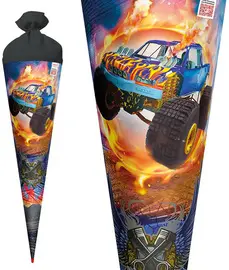 ROTH Schultüte "Monstertruck Fire", rund, 700 mm
