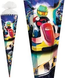 ROTH Schultüte "Kart Race", eckig, 850 mm, Folie