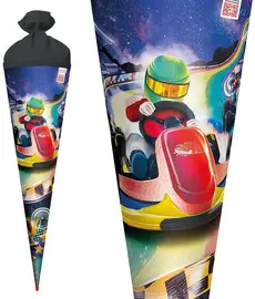 ROTH Schultüte "Kart Race", rund, 700 mm, Folie