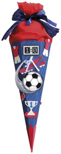 ROTH Schultüten-Bastelset "Soccer rot/blau", 6-eckig, 680 mm