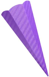 folia Schultüten-Zuschnitt, 3D-Wellpappe, 6-eckig, lila