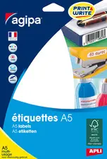 agipa Etiquettes multi-usage, 70 x 37 mm, blanc
