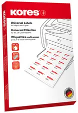 Kores Etiquette universelle, 70 x 37 mm, sans bord, bleu