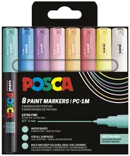 POSCA Marqueur à pigment PC-1MC, étui de 8, couleurs douces