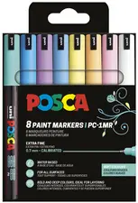 POSCA Marqueur à pigment PC-1MR, étui de 8, couleurs douces