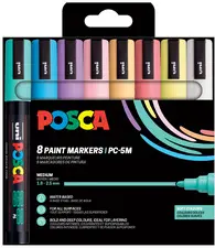 POSCA Marqueur à pigment PC-5M, étui de 8, couleurs douces