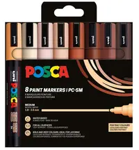 POSCA Marqueur à pigment PC-5M, étui de 8, couleurs portrait