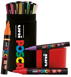 POSCA Marqueur à pigment, tube en métal de 13 pièces