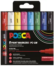 POSCA Marqueur à pigment PC-1MC, étui de 8, assorti