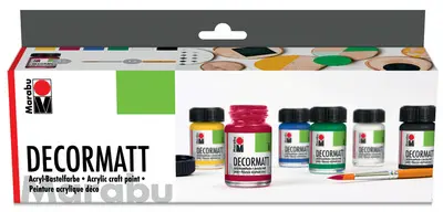 Marabu Peinture acrylique "Decormatt", kit de démarrage