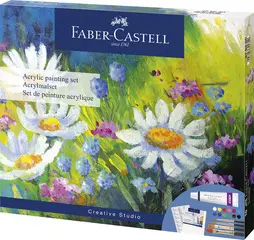 FABER-CASTELL Kit de peinture acrylique, 18 pièces